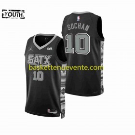 Maillot Basket San Antonio Spurs Jeremy Sochan 10 Jordan 2022-2023 Statement Edition Noir Swingman - Enfant